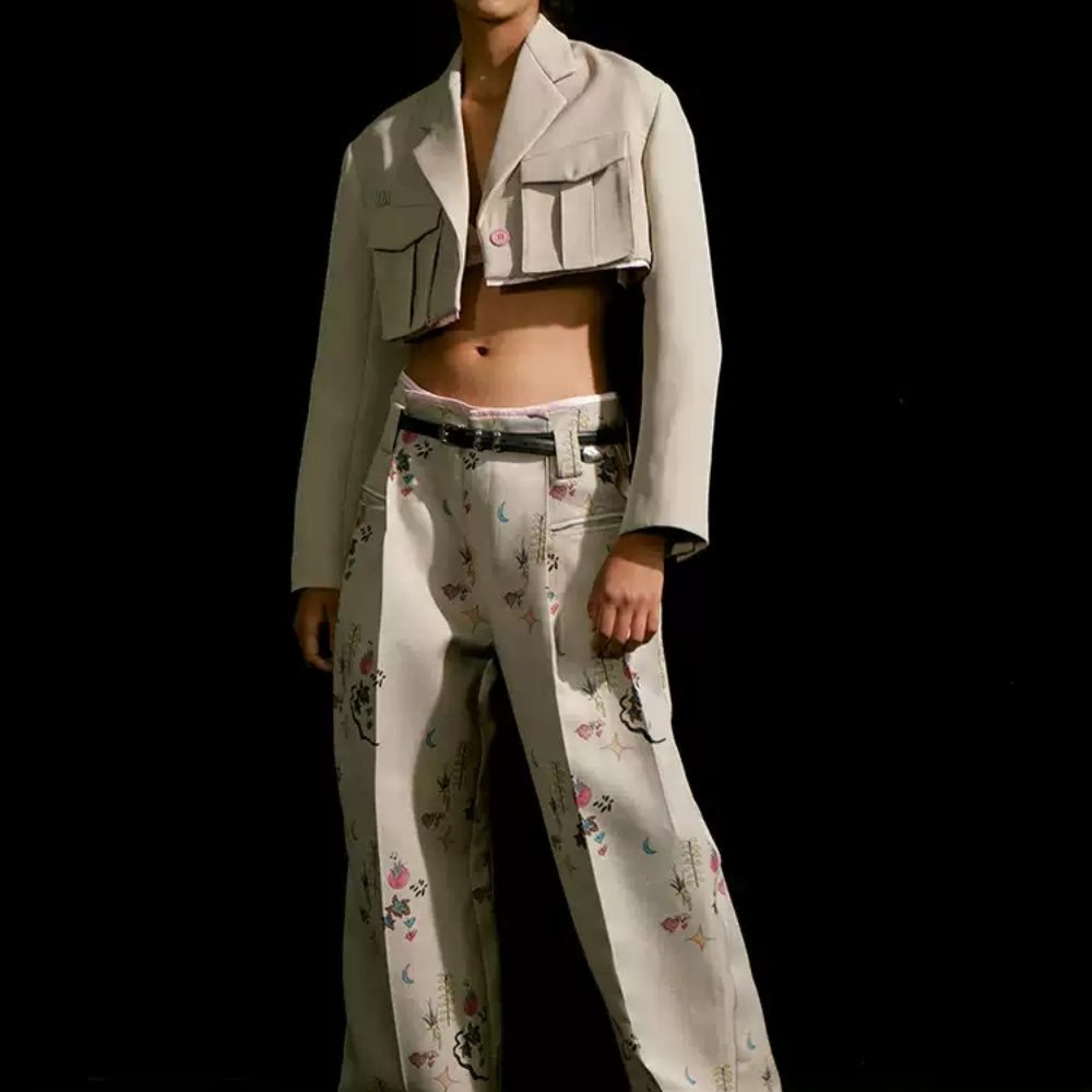 MEDIUM WELL Printed Wide-Leg Pants