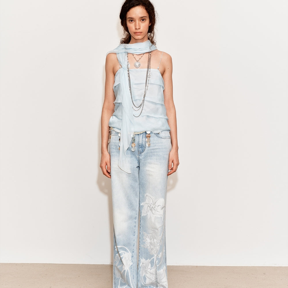 MEDIUM WELL Washed-out Printed Denim