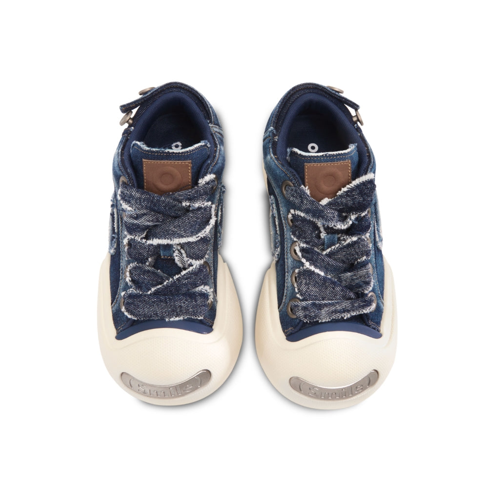 Ouder smiler open smile canvas shoes blue