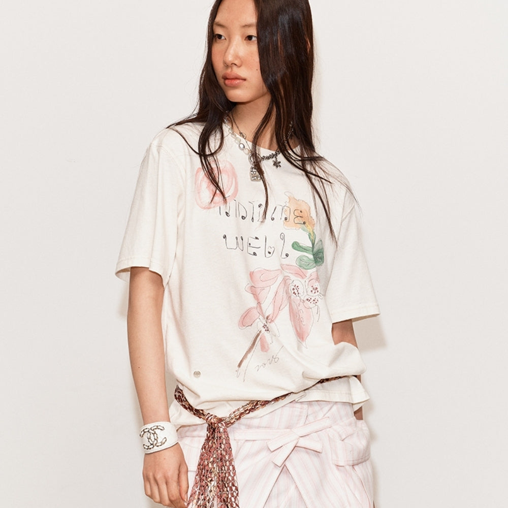 MEDIUM WELL Mulberry Silk and Cotton T-shirt