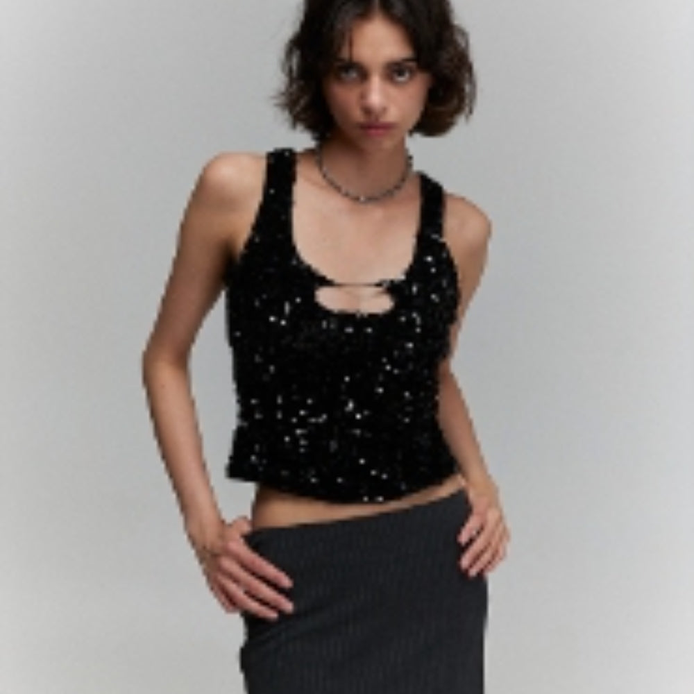 SANFRONTIERES Sparkle Tank Top