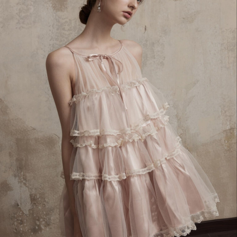 FA SOGNO Pink Lace Dress
