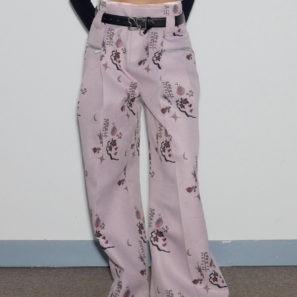 MEDIUM WELL Printed Wide-Leg Pants