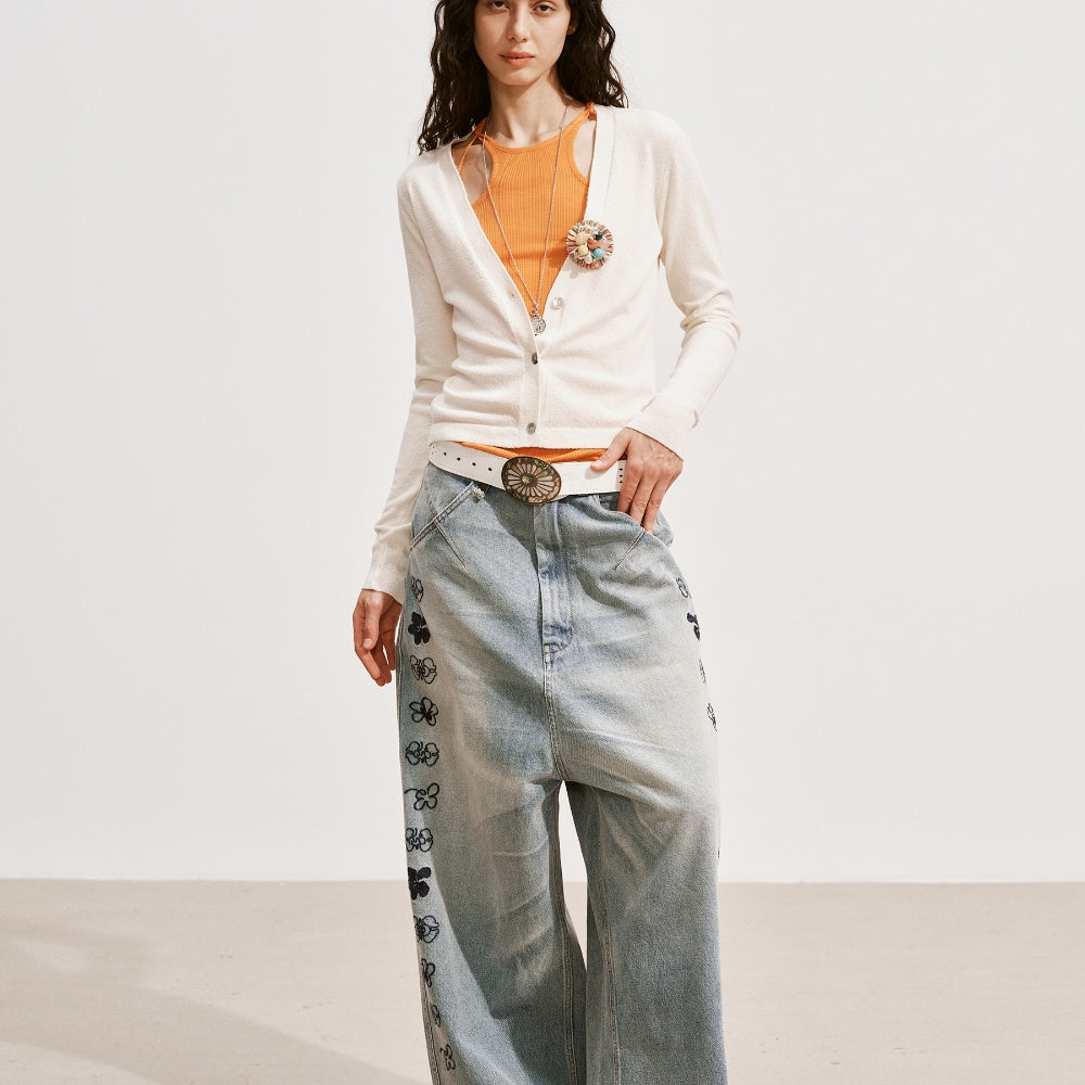 MEDIUM WELL Logo-Embossed Jeans