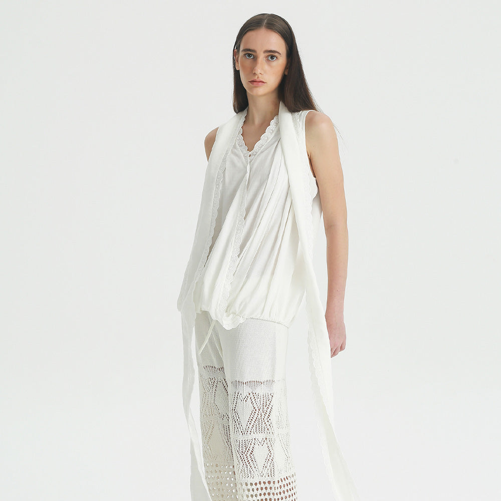 1COTHEN Sheer Wide-Leg Pants