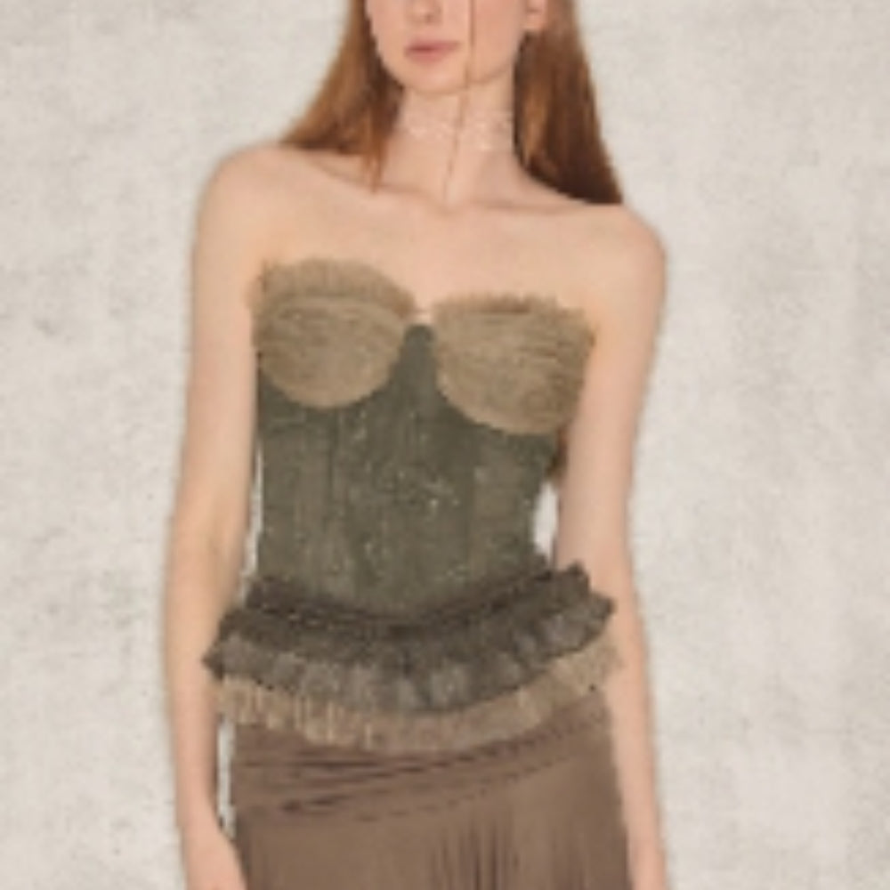 WOOHA Distressed Net Top