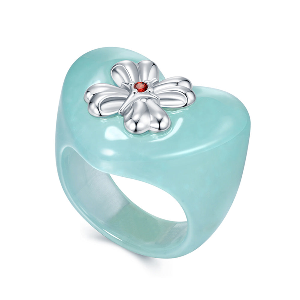 tokokkino Acrylic Heart Ring