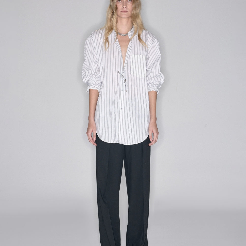 SANFRONTIERES Striped Overshirt