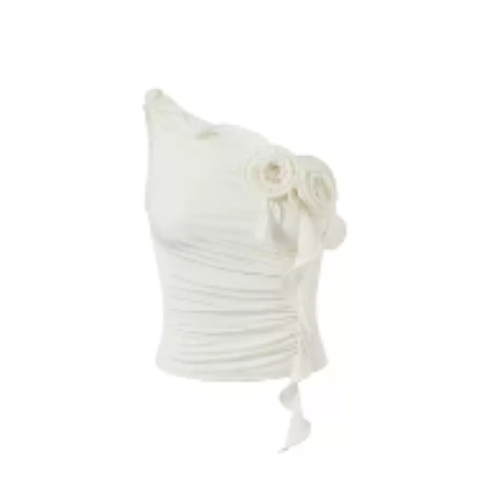 CNLEEWEI Rose Backless Top