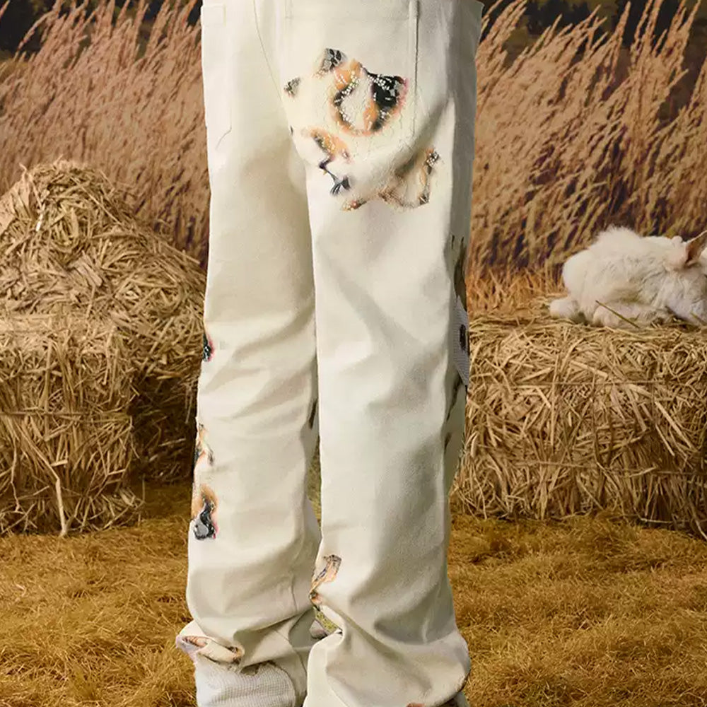 YADcrew Lace Print Jeans