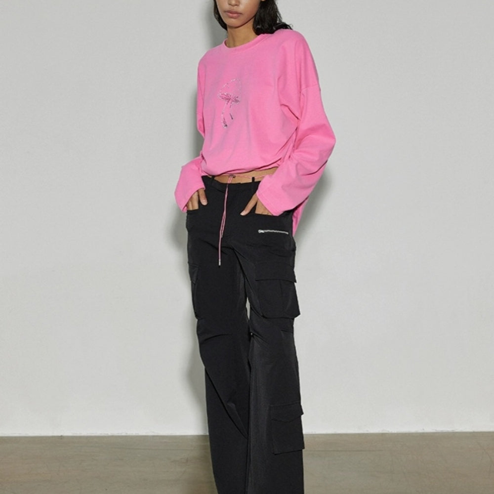 SANFRONTIERES Color-Block Parachute Pants
