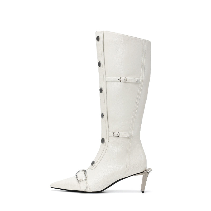 DAPHNE LAB [Sugar Cube Series] Pointed High Heel Boots