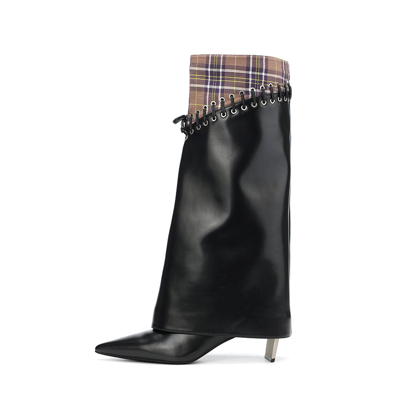 DAPHNE LAB [Sugar Cube Series] Pointed High Boots