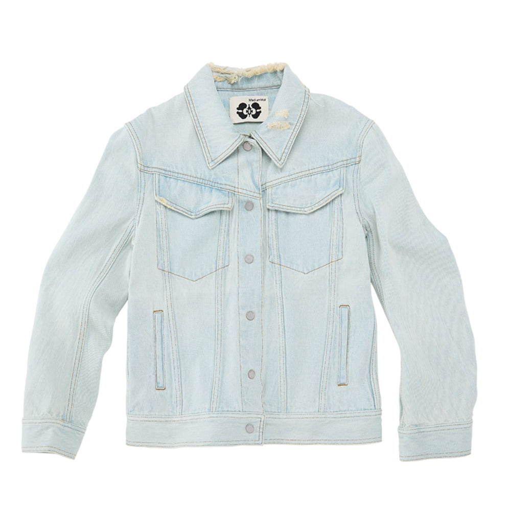 MEDIUM WELL Distressed Washed Denim Jacket