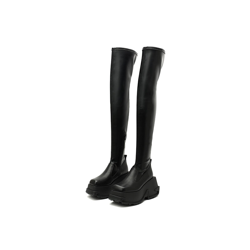 DAPHNELAB [Sugar Cube] Over-the-Knee Boots