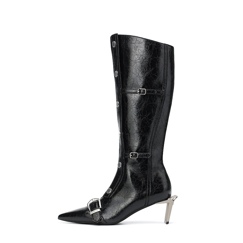 DAPHNE LAB [Sugar Cube Series] Pointed High Heel Boots