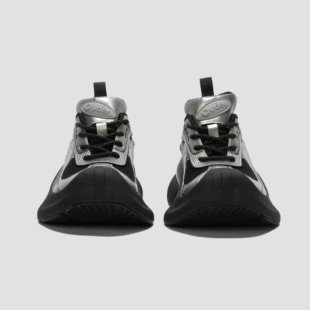 Ouder running shoes thick sole heightening dad shoes black