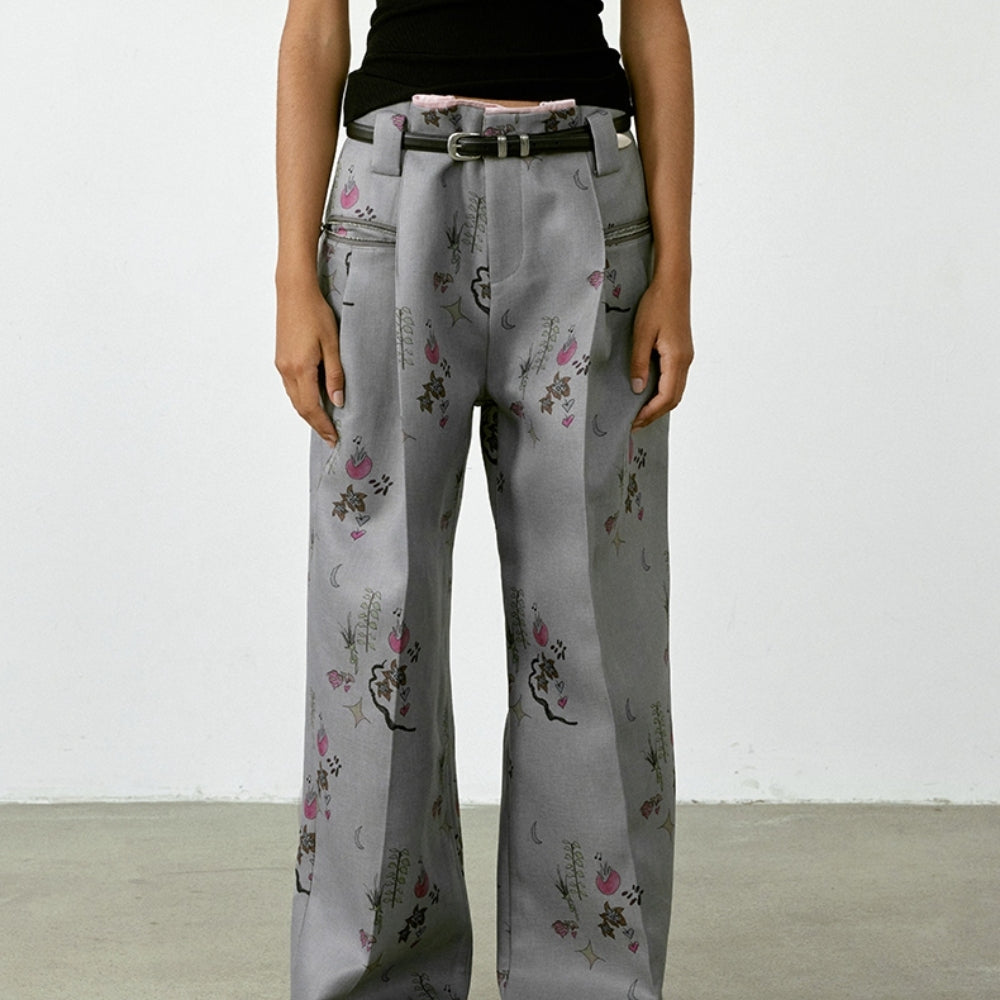 MEDIUM WELL Printed Wide-Leg Pants