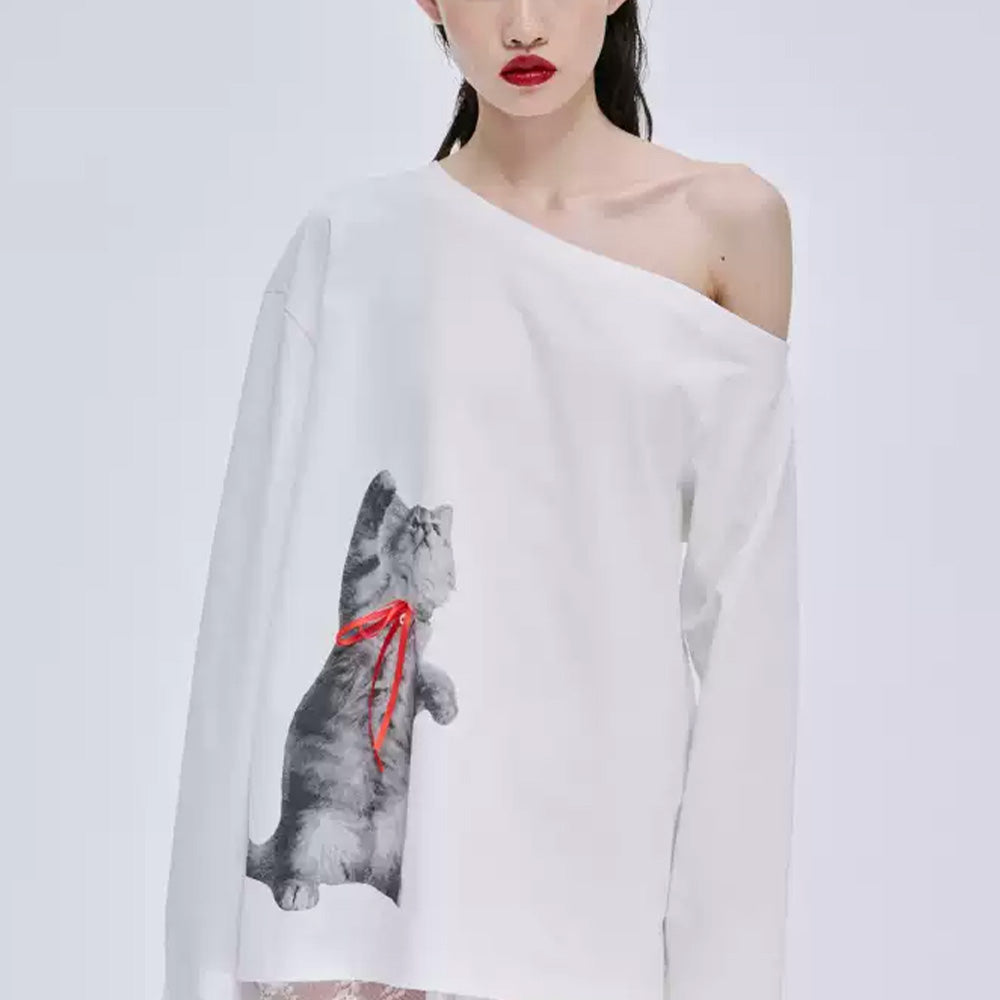 MARKGONG Cat Print Long Sleeve