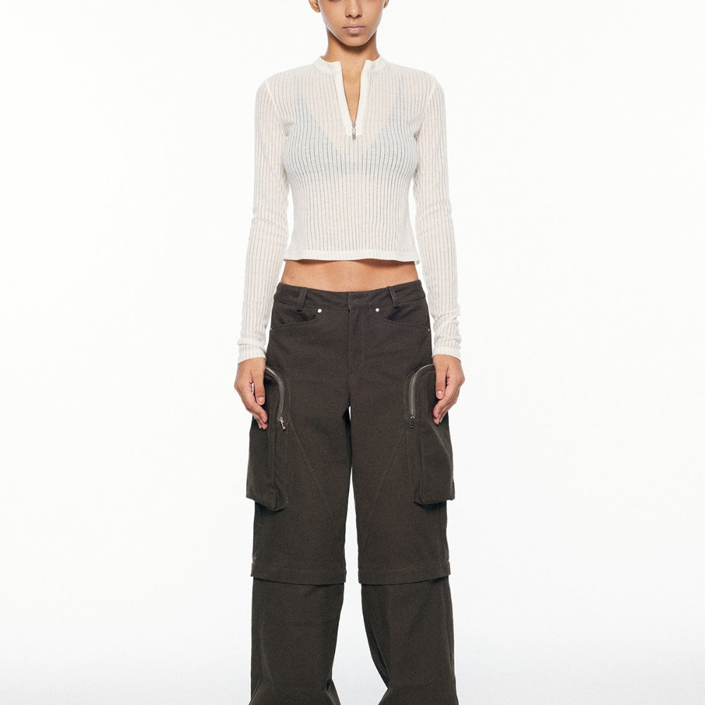 SANFRONTIERES Semi-Zip Top