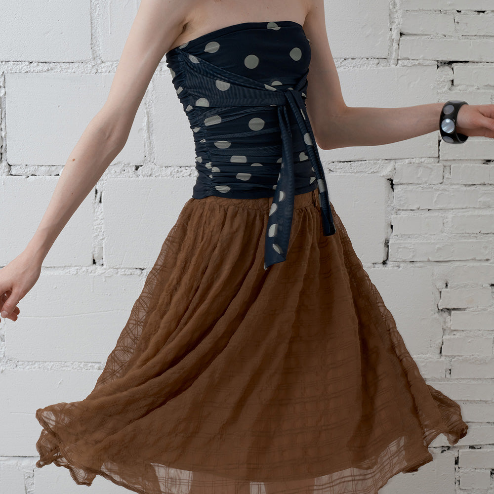 2AM POETRY Brown Ruffled Skirt