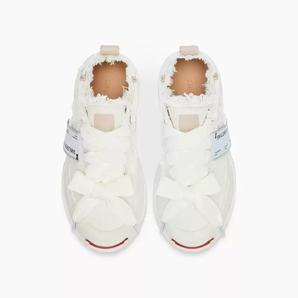 SMILEREPULIC classic white low top open smile canvas shoes