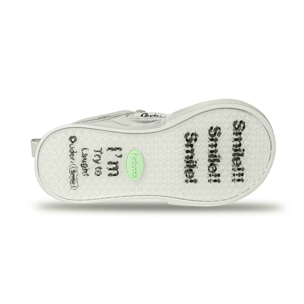 Ouder smiler open smile canvas shoes sliver