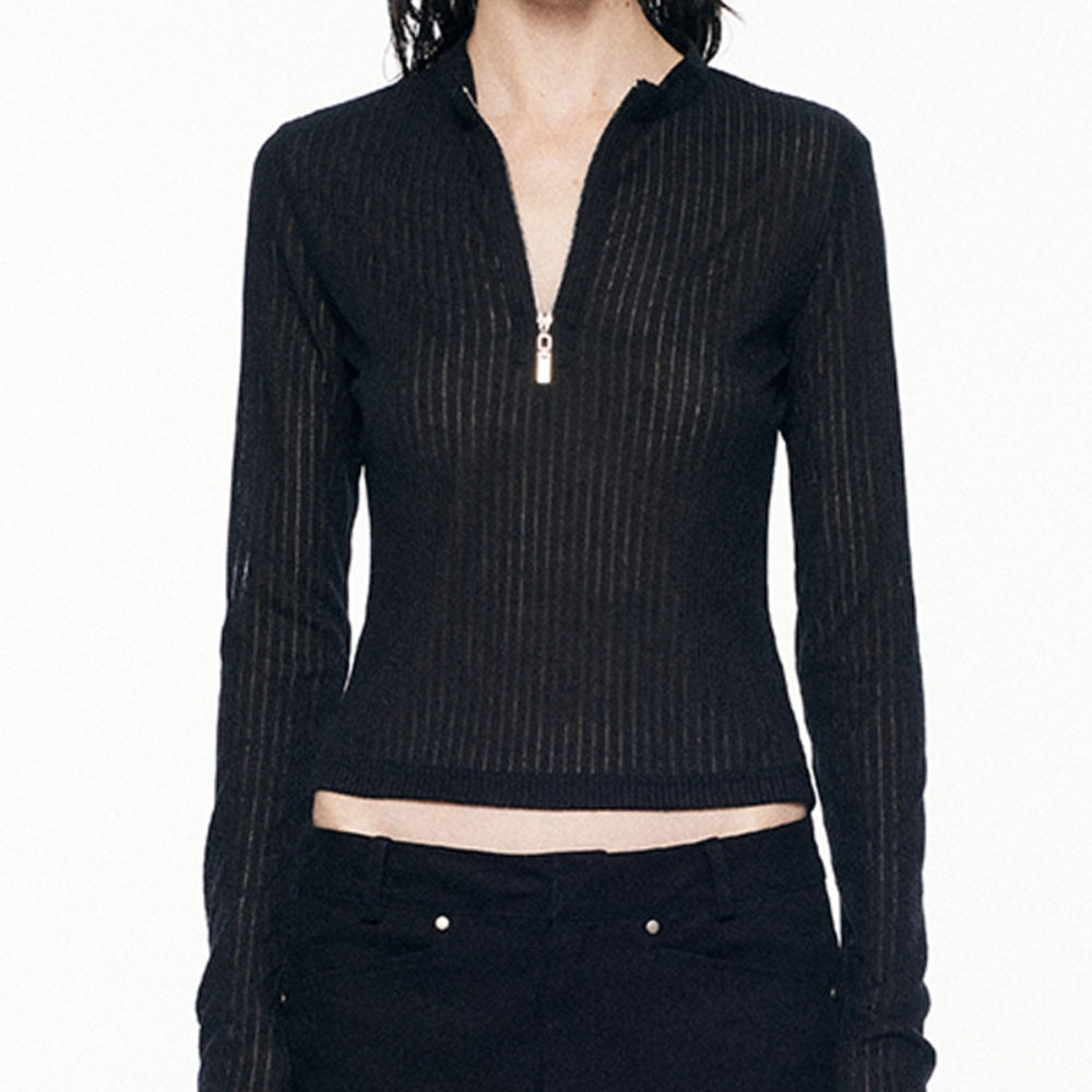 SANFRONTIERES Semi-Zip Top