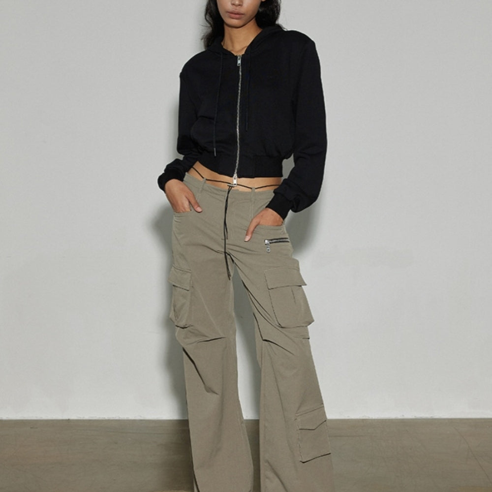 SANFRONTIERES Color-Block Parachute Pants