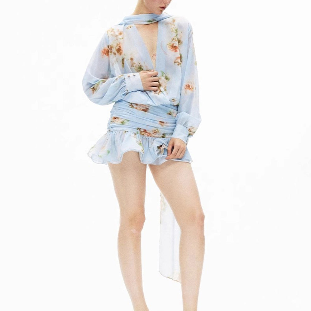 ARTE PURA Blue/Pink Scarf Dress