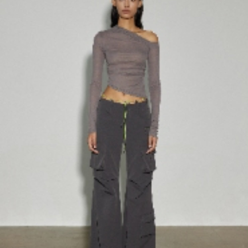 SANFRONTIERES Asymmetrical Knit Top