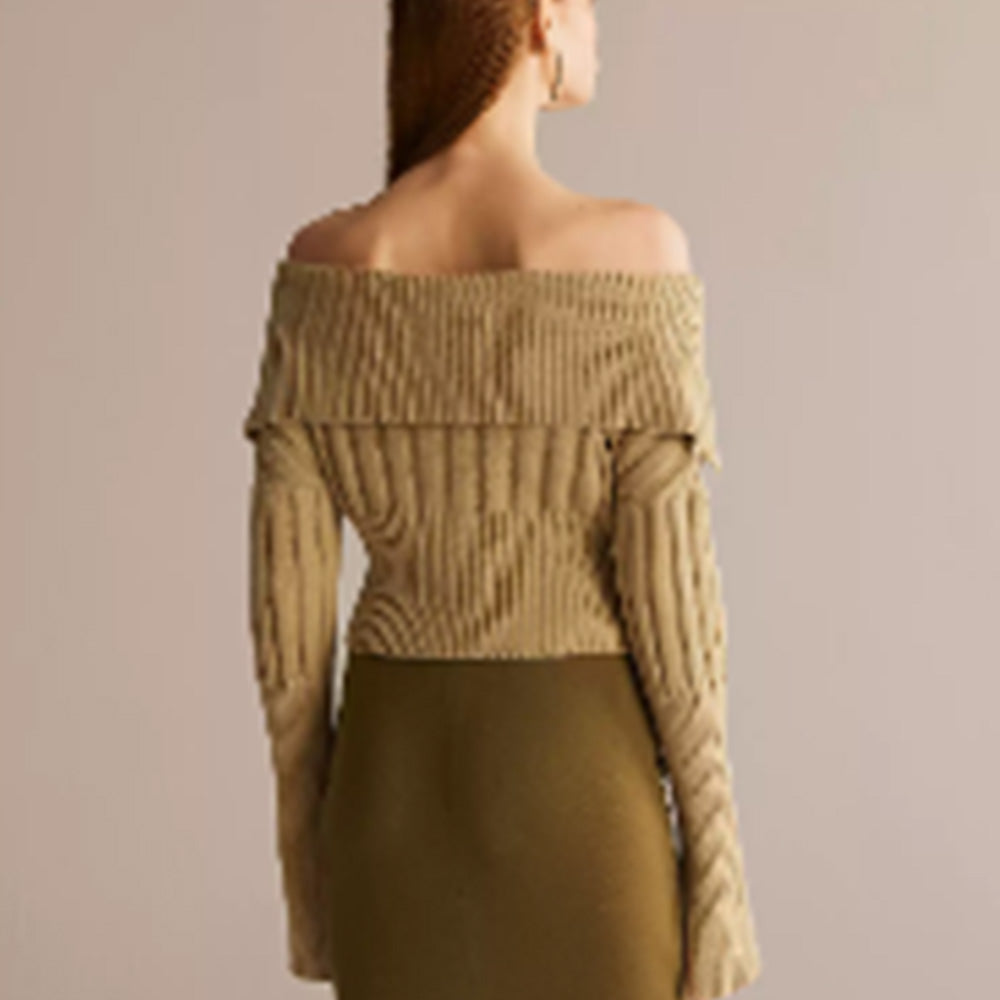 SIJIASUDIO Yellow Cropped Sweater