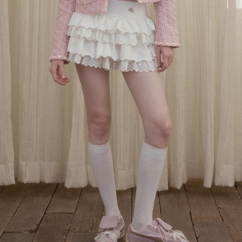WOOHA White Tiered Skirt