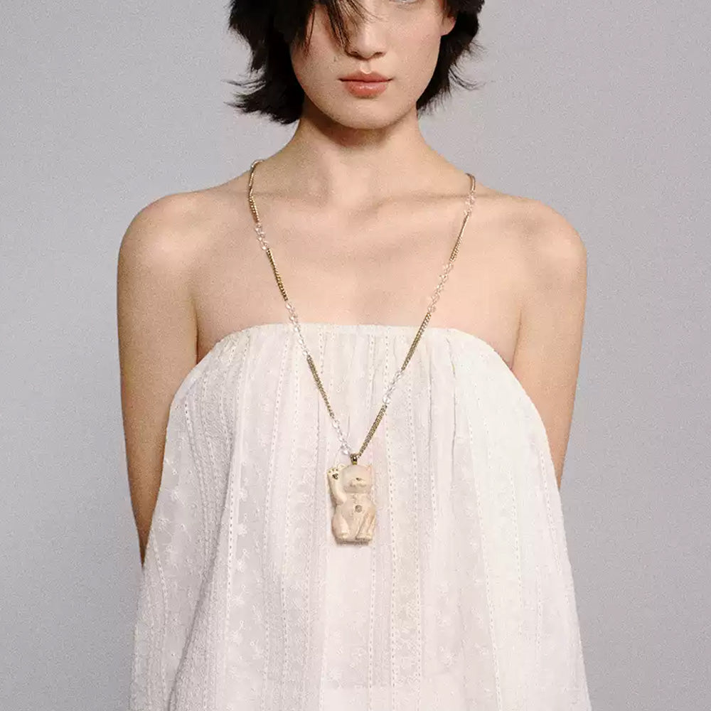 tokokkino Wooden Cat Necklace