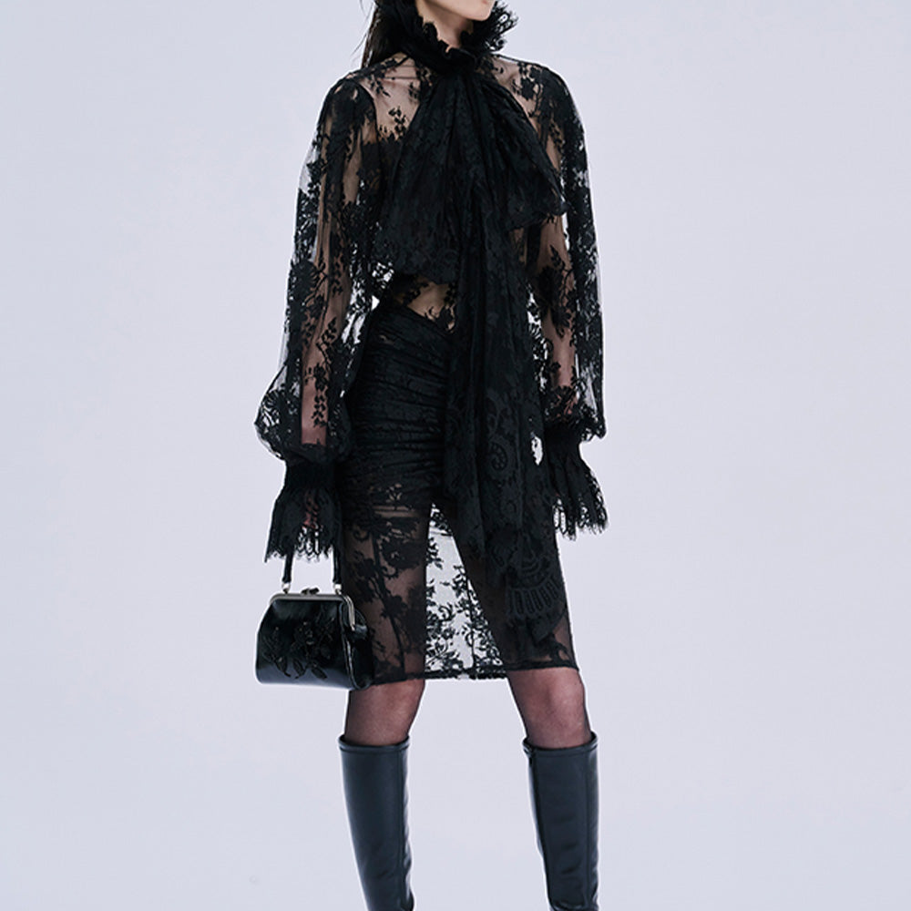 MARKGONG Lace Ruffle Shirt