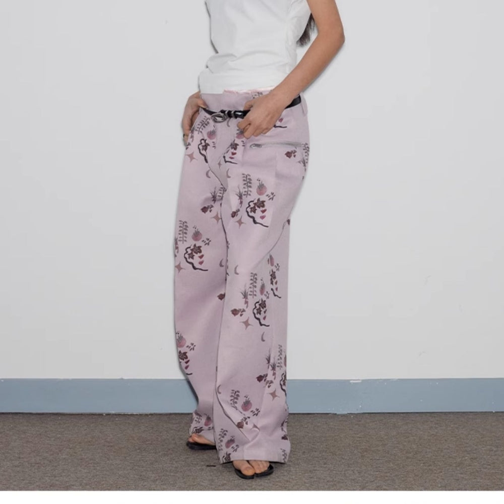 MEDIUM WELL Printed Wide-Leg Pants