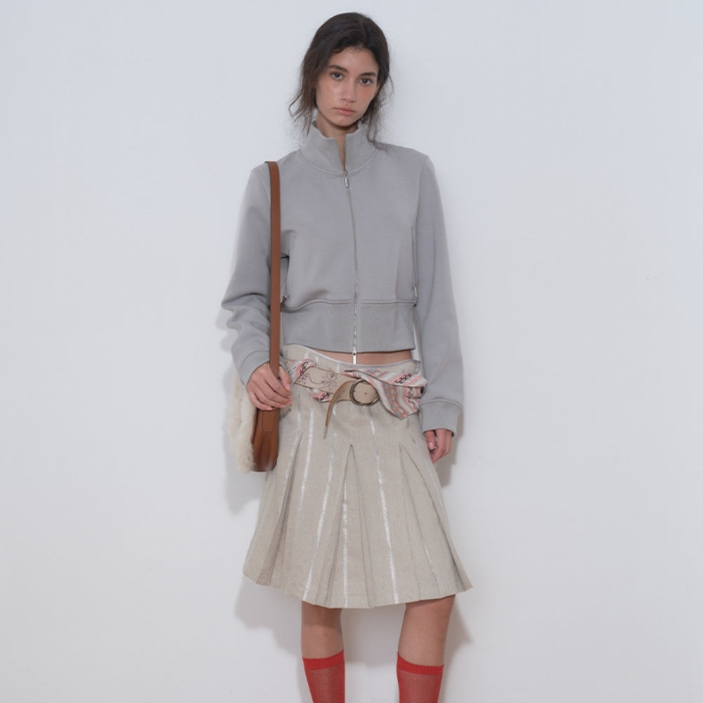 MEDIUM WELL Lurex Pleated Skirt