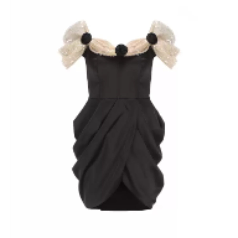 ARTE PURA Black Peplum Dress