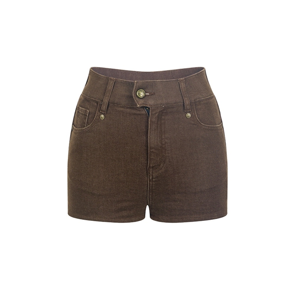 WOOHA High-Waisted Denim Shorts