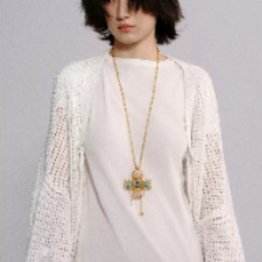 tokokkino Crystal Bow Necklace