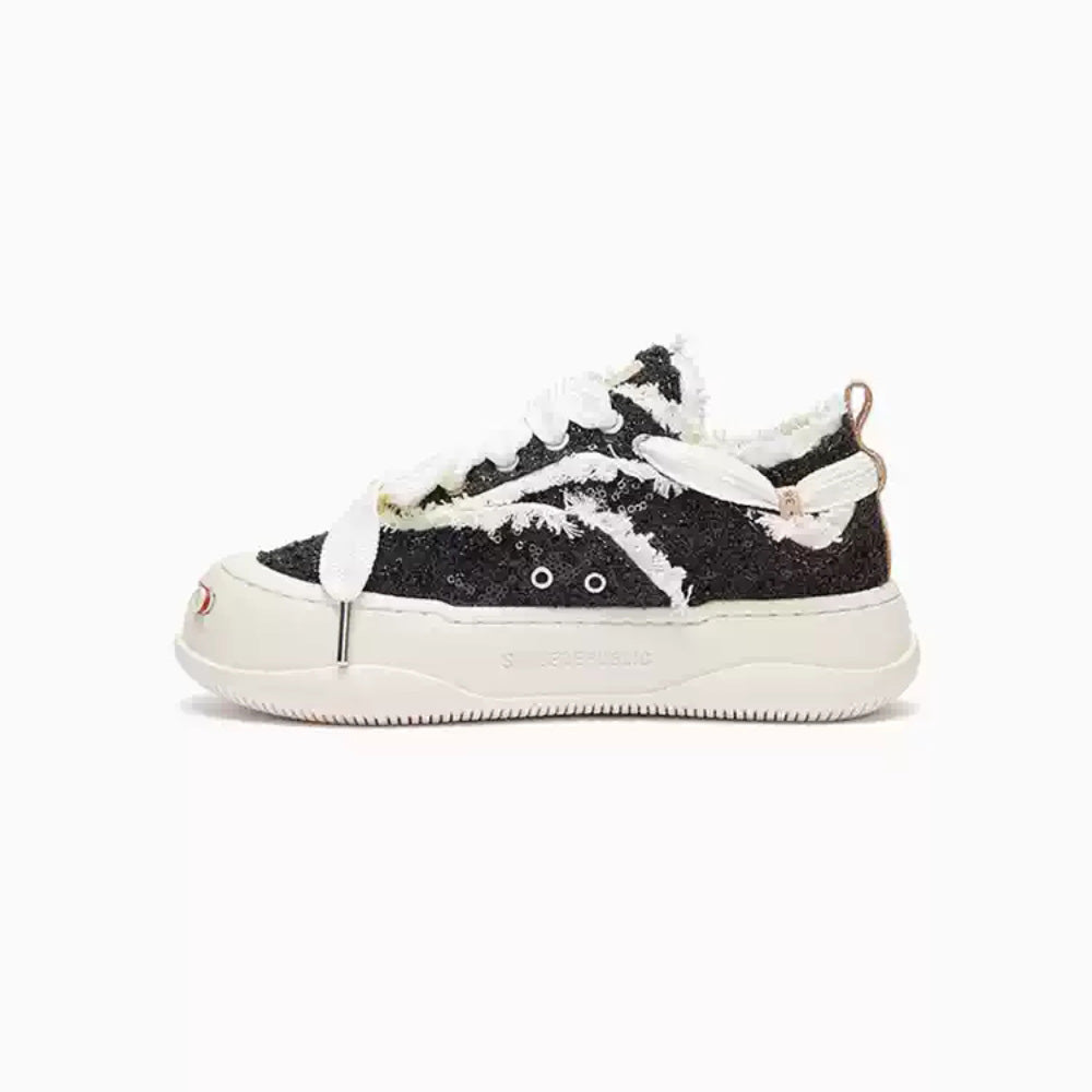 SMILEREPULIC obsidian thick-soled low-top open smile shoes