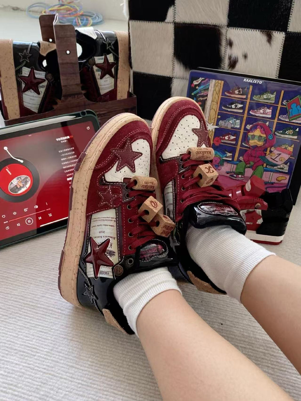 KAALIXTO丨Retro Star Sneakers-Wine Limited