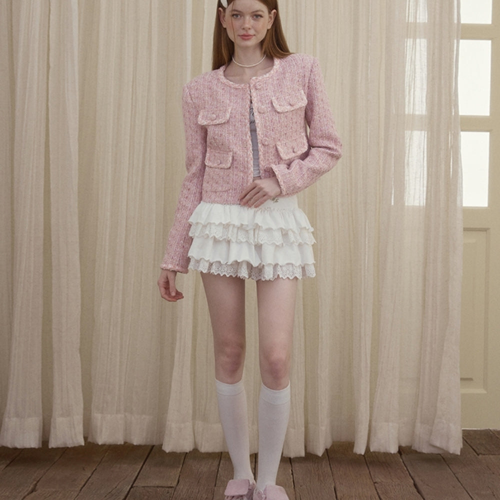 WOOHA White Tiered Skirt