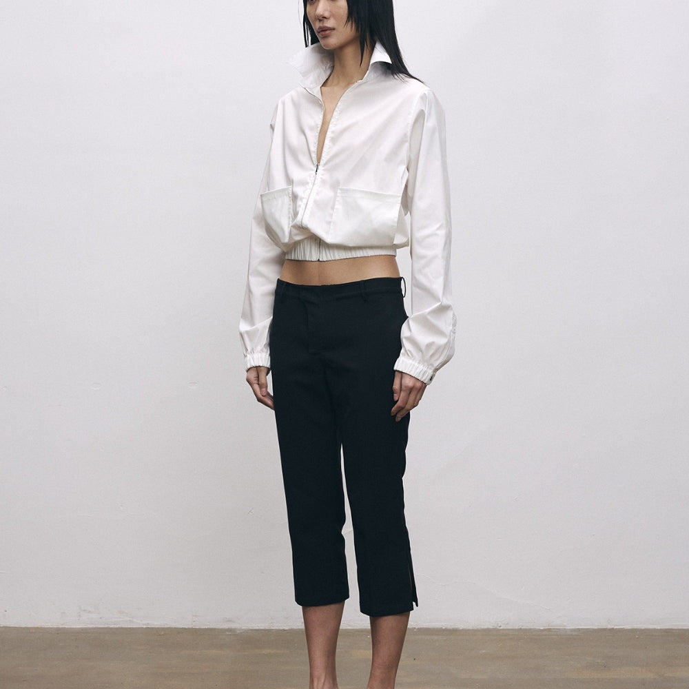 SANFRONTIERES Zip-Front Shirt