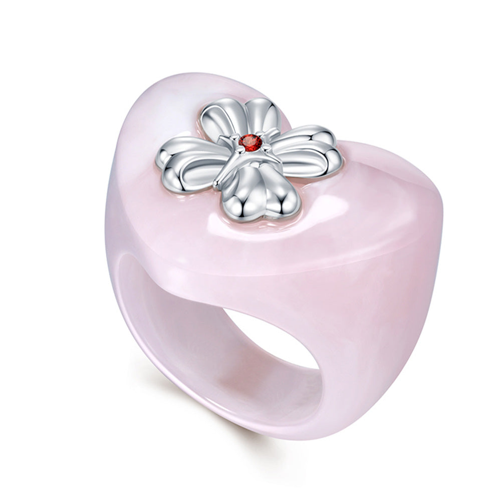 tokokkino Acrylic Heart Ring