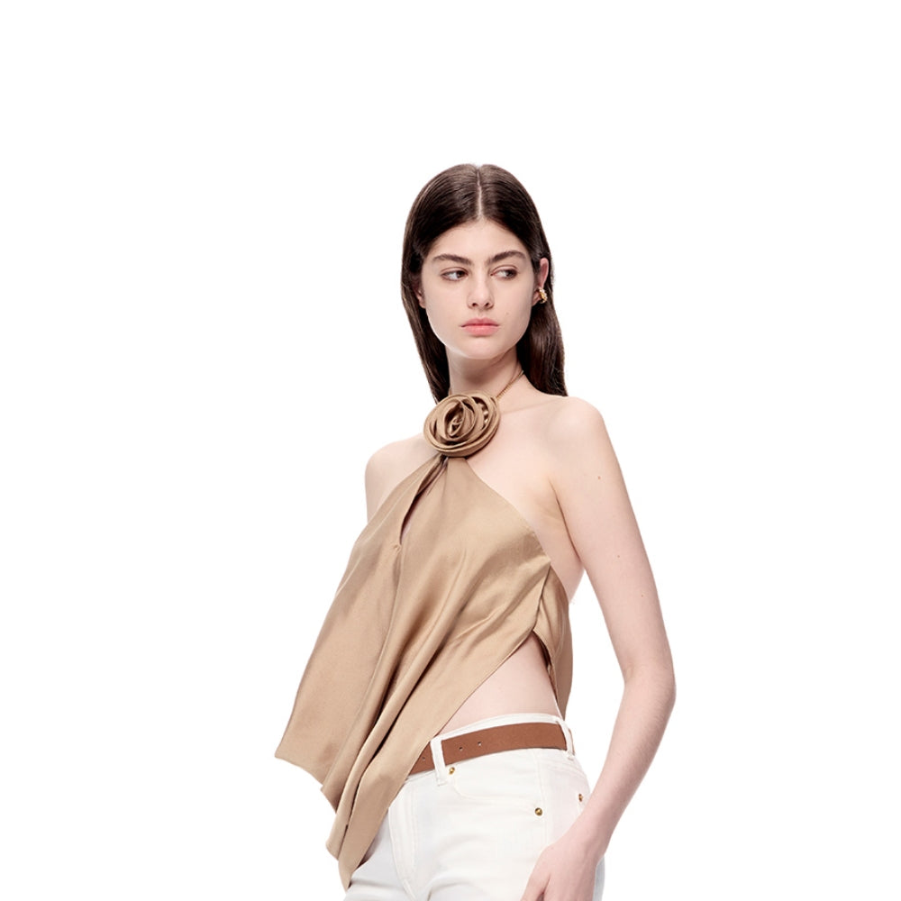 CNLEEWEI Satin Bustier Top