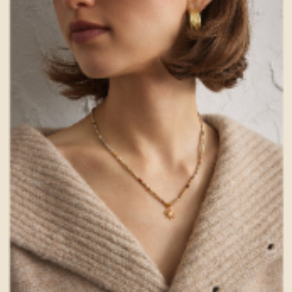MONSECRET Red Agate Necklace