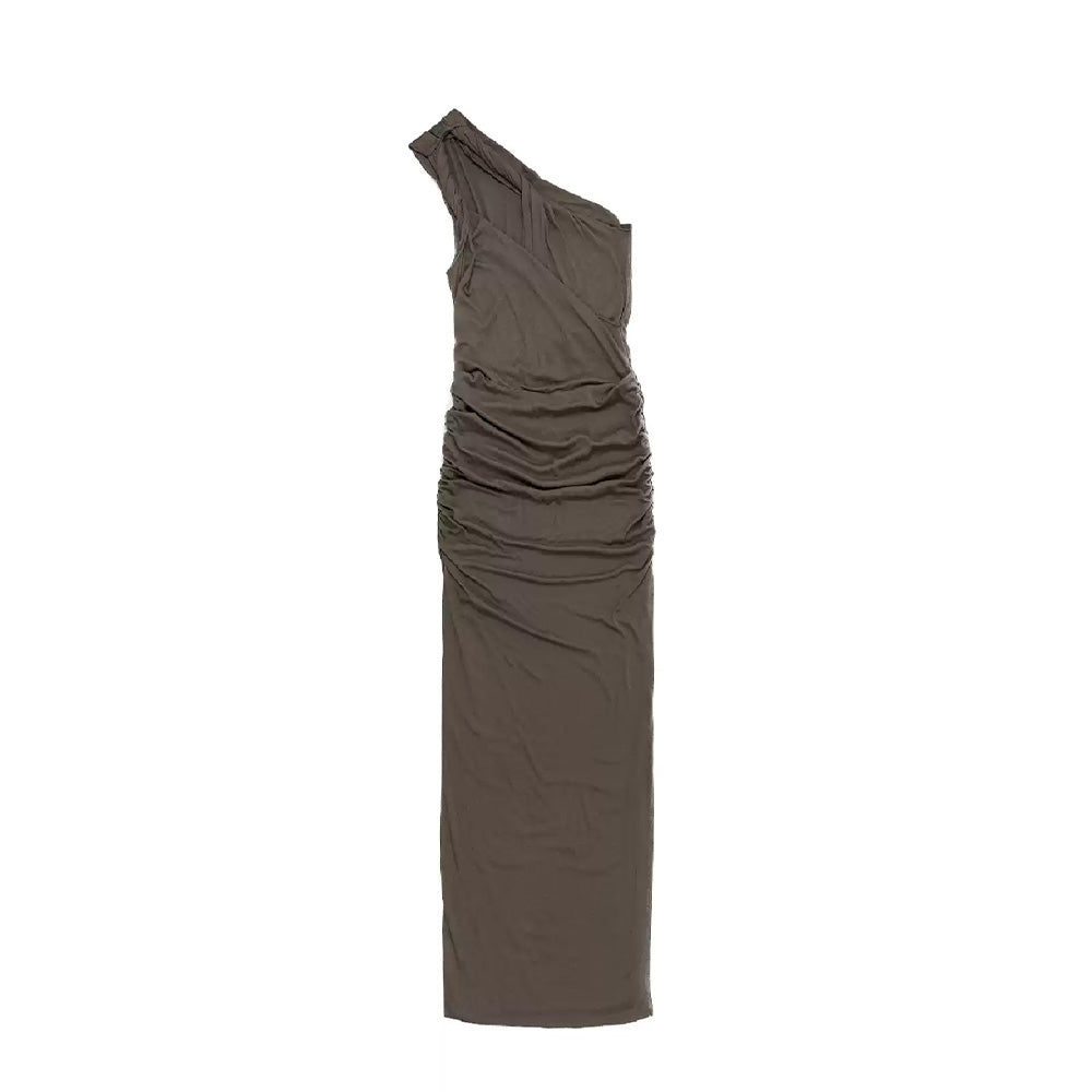 SIJIASUDIO Brown Asymmetrical Dress