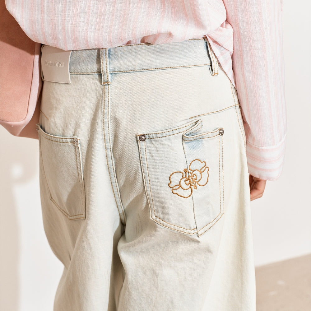 MEDIUM WELL Washed-out Denim Shorts