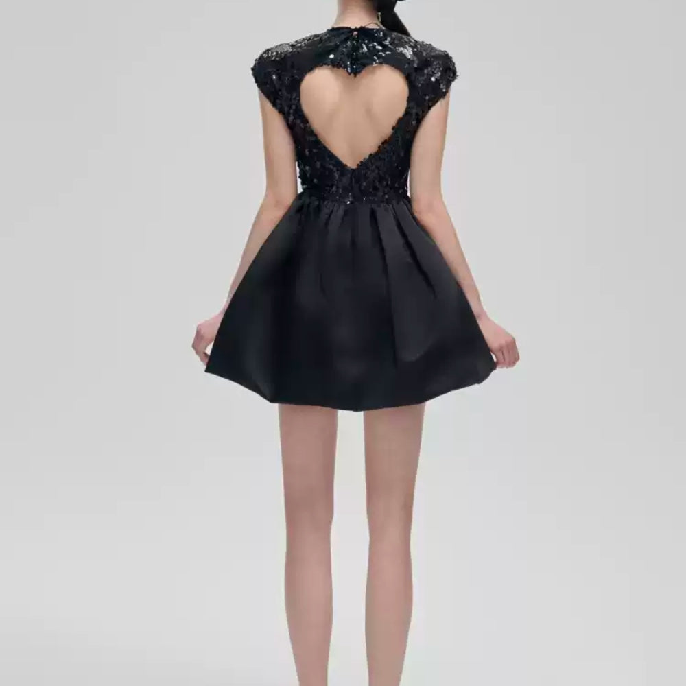 FA SOGNO Black Swan Sequin Dress